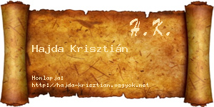 Hajda Krisztián névjegykártya